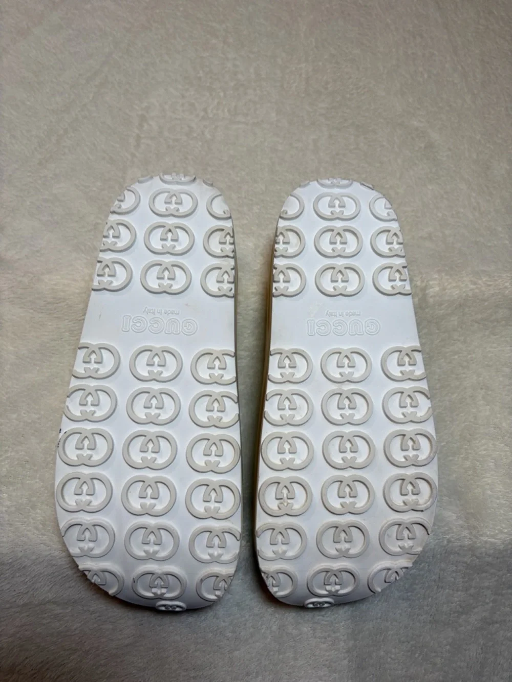 Gucci Miami Interlocking G Platform Off White Logo Rubber Slide Sandals - Picture 7 of 7